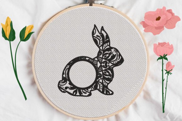 Easter Bunny Monogram Frame: A Charming Touch for Personalized Embroidery Projects