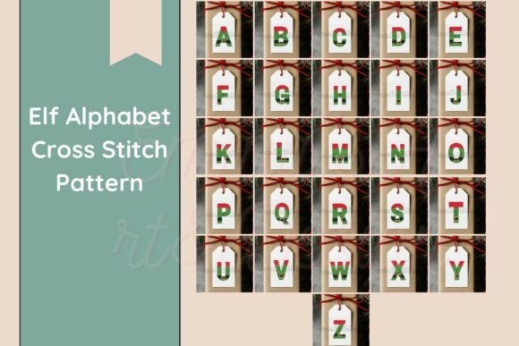 Elf Alphabet Cross Stitch Pattern: Festive Flair for Real Embroidery Projects