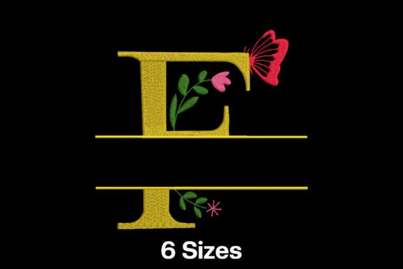 Floral Split Letter F: A Seasonal Embroidery Gem