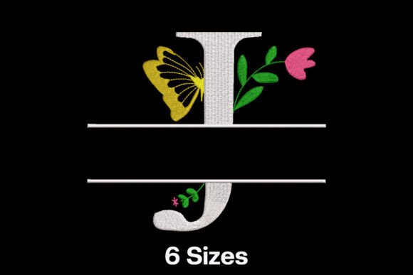 Floral Split Letter J