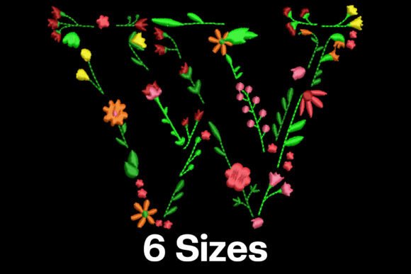 Flower Alphabet Letter W: A Charming Addition to Small Business Embroidery