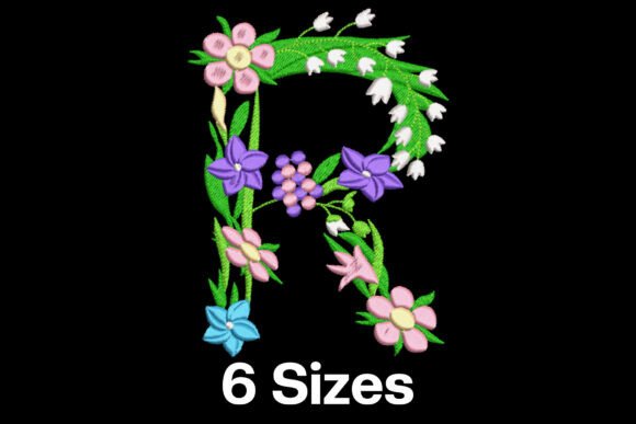 Flower Letter R: A Versatile Embroidery Design for Small Business Branding