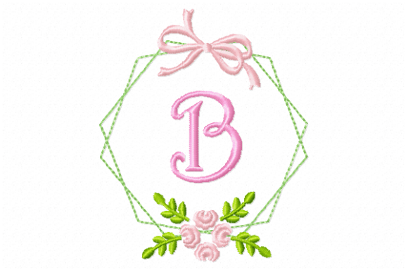 Frame Flower Monogram Letter B: A Seasonal Embroidery Gem