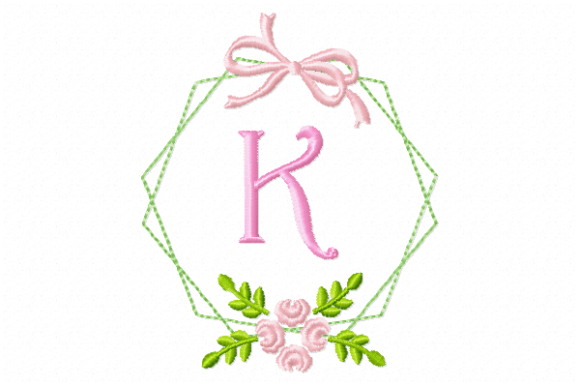 Frame Flower Monogram Letter K: A Seasonal Embroidery Gem
