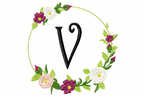 Frame Roses Monogram Letter V: A Designer’s Review for Business Embroidery Use