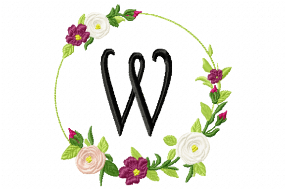 Frame Roses Monogram Letter W: A Romantic Touch for Craft Fair Favorites