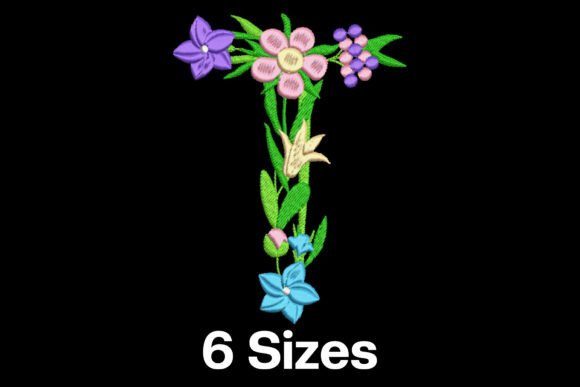 h1Flower Letter T: A Charming Addition to Craft Fair Embroidery Products