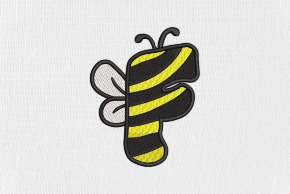 Letter F Bee Monograms: A Designer’s Take on Cute & Versatile Embroidery
