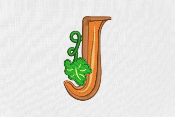 Letter J Autumn Monograms: A Seasonal Embroidery Gem