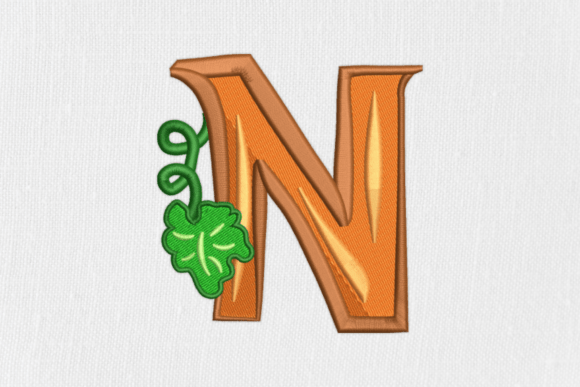 Letter N Autumn Monograms: A Seasonal Embroidery for Etsy Sellers