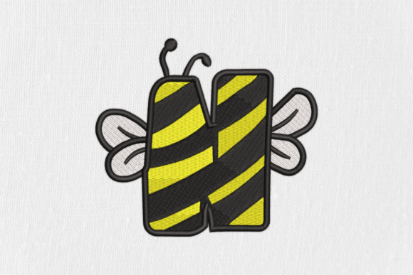 Letter N Bee Monograms: A Seasonal Embroidery Gem