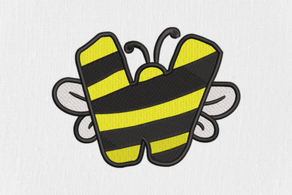 Letter W Bee Monograms: A Playful Yet Professional Embroidery Pick for Small Business Branding