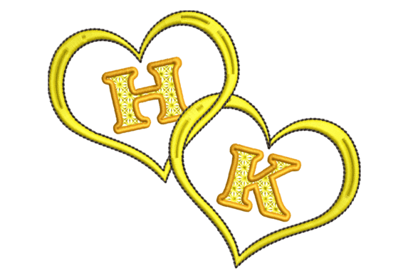 Love Hearts Monogram – H and K Review for Real Embroidery Projects