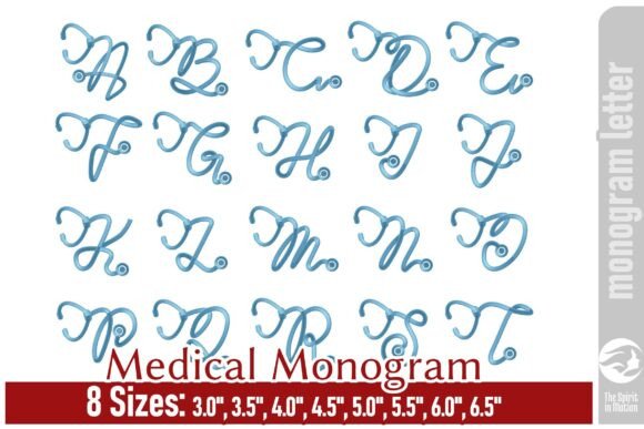 Medical Monogram Alphabet – Stethoscope: A Unique Holiday Embroidery Pick
