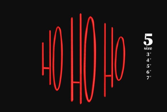 Monogram Outline Red HO HO HO: A Minimalist Holiday Embroidery for Boutique Apparel
